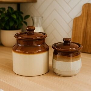 Vintage Stoneware Canister Set of 2 – Screen Used Wardrobe Prop from The Boys